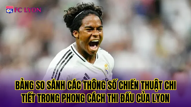Bảng so sánh các thông số chiến thuật chi tiết trong phong cách thi đấu của Lyon