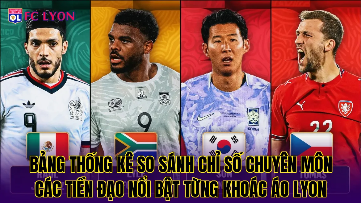 Bảng thống kê so sánh chỉ số chuyên môn các tiền đạo nổi bật từng khoác áo Lyon
